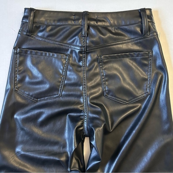 Dollhouse Black Vegan Leather Wide Leg Cropped Pants 26 - Picture 9 of 13